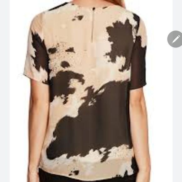 Vince Camuto Cow Print Chiffon Top - Picture 2 of 9